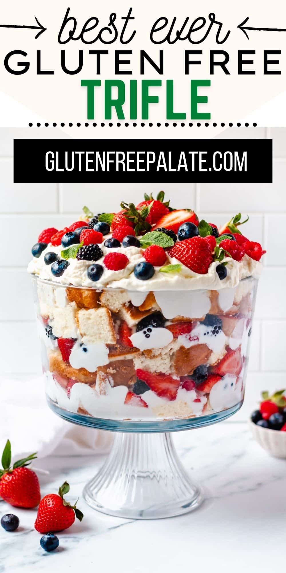 pinterest pin collage for gluten free trifle