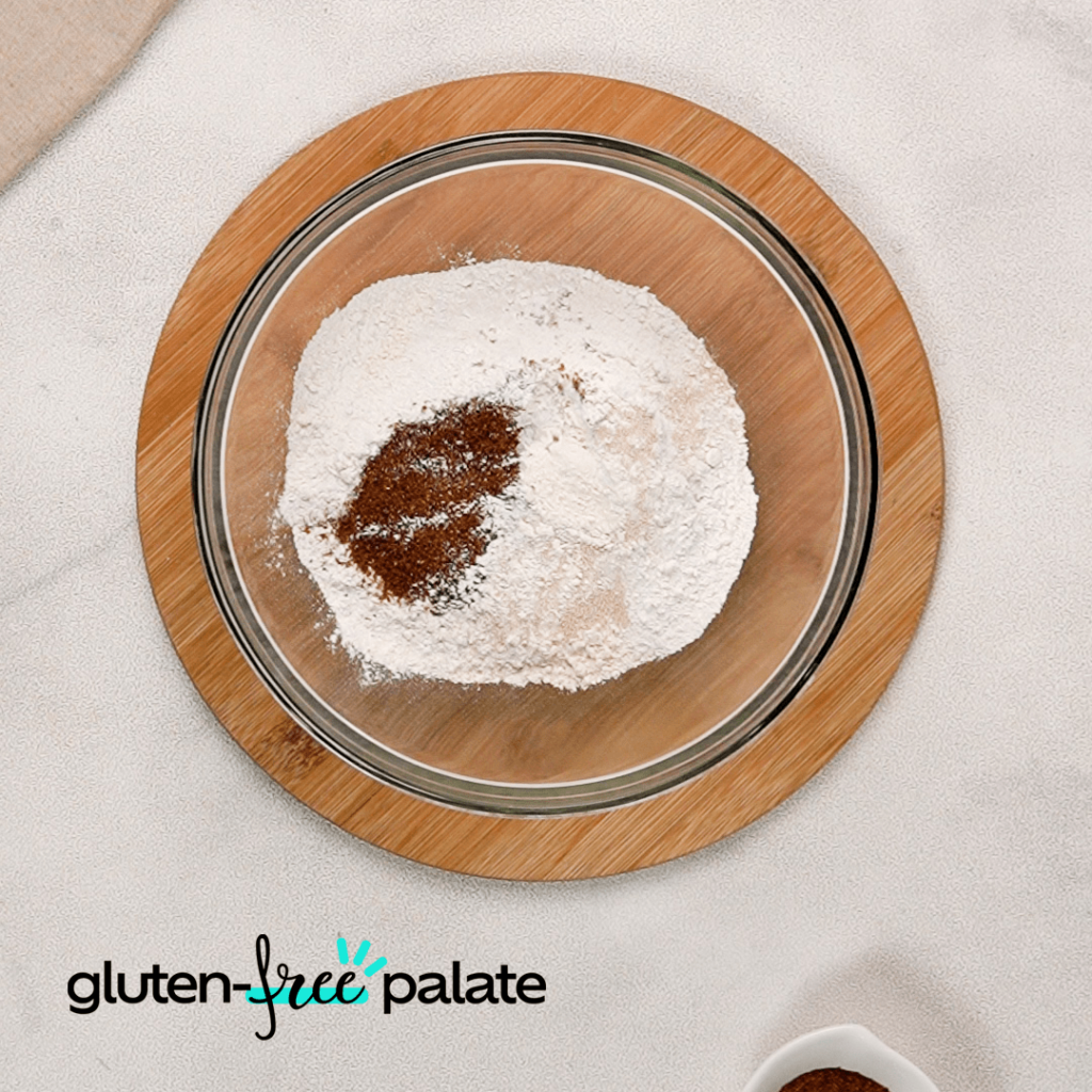 First you'll add the dry ingredients.