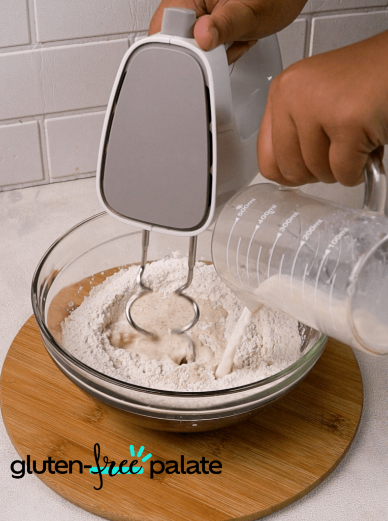 Use an electric hand mixer to mix everything together.