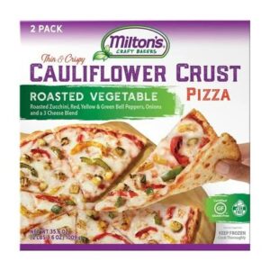 Milton's Cauliflower Crust Pizza Roasted Vegetable pacakging.