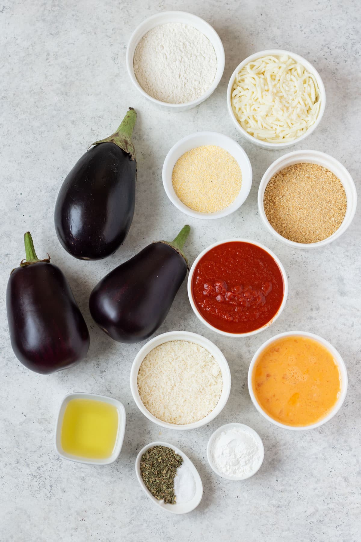 Gluten-Free Eggplant Parmesan ingredients