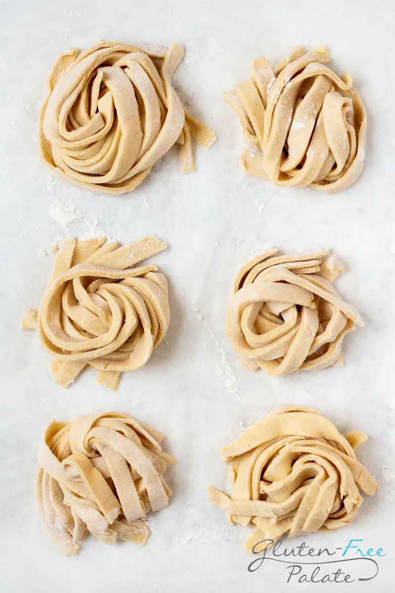 Gluten-free pasta recipe showing the pasta
