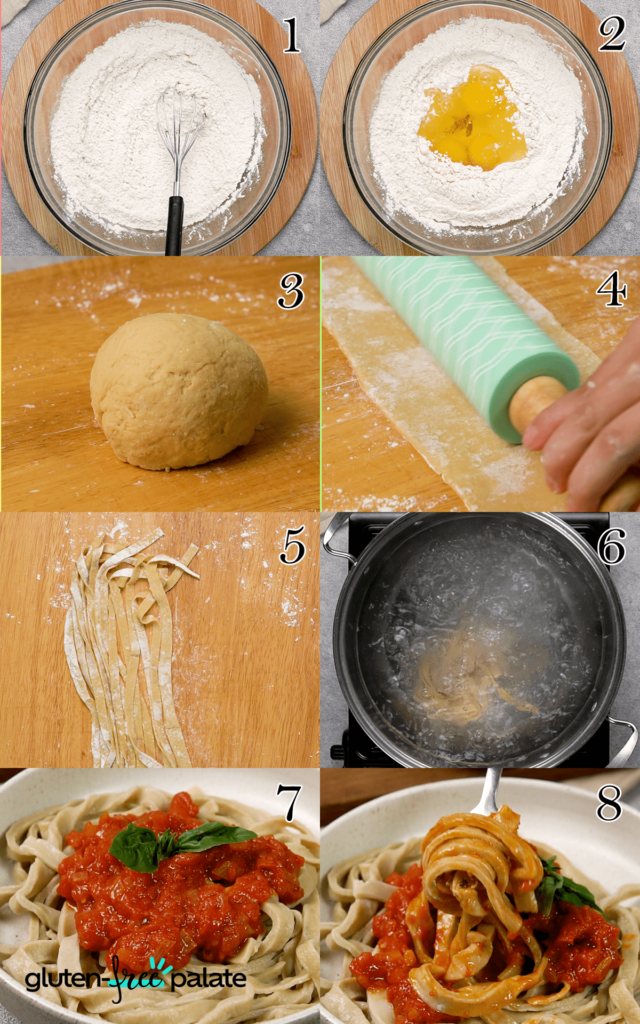 Gluten-free pasta step by step.