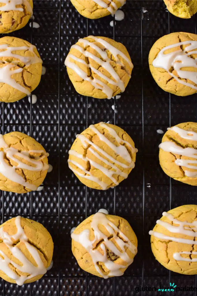 Gluten- Free Pumpkin Cookies on a cooling rack