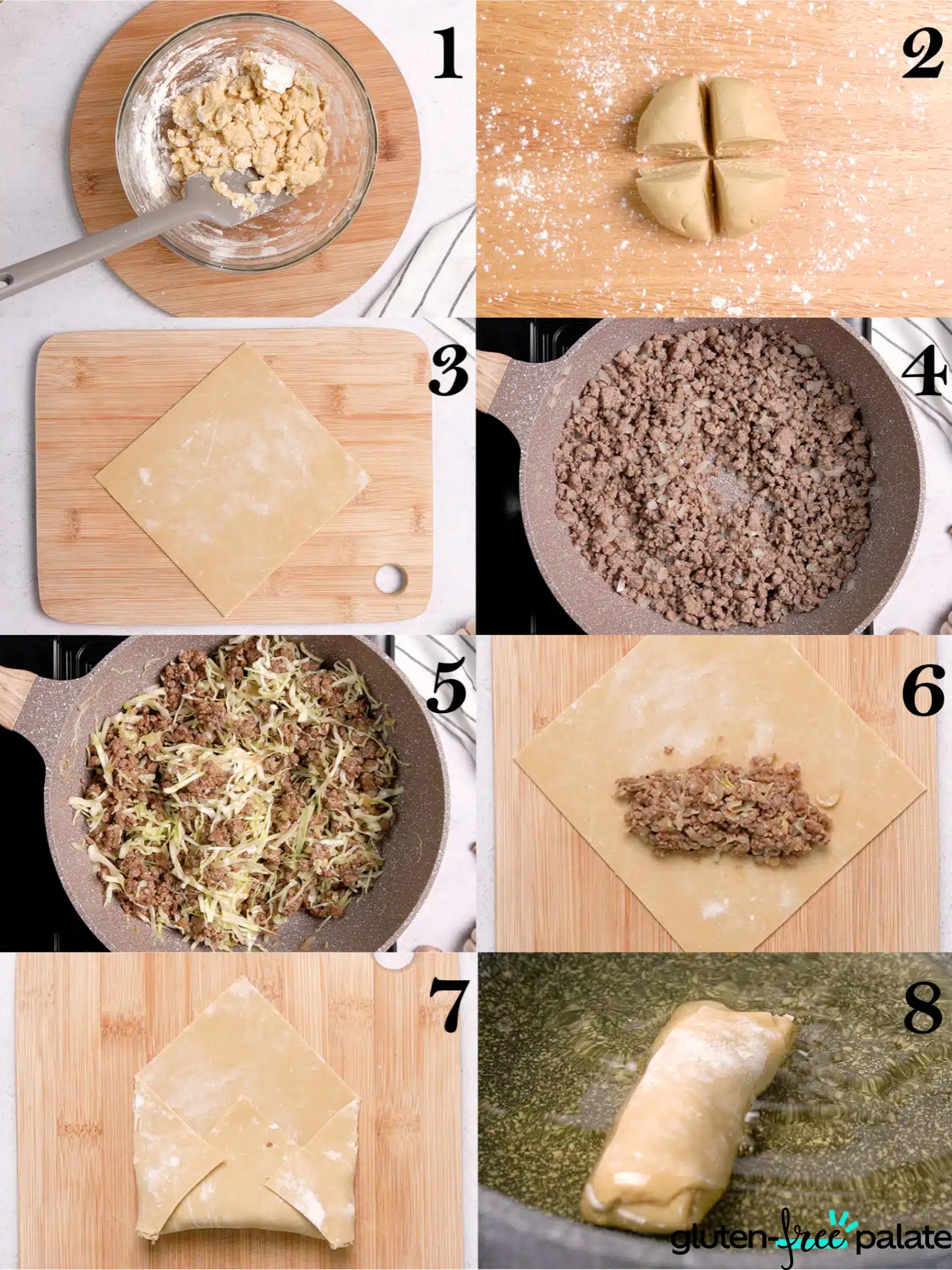 gluten-free egg roll step by step to make gluten-free egg roll wrappers.