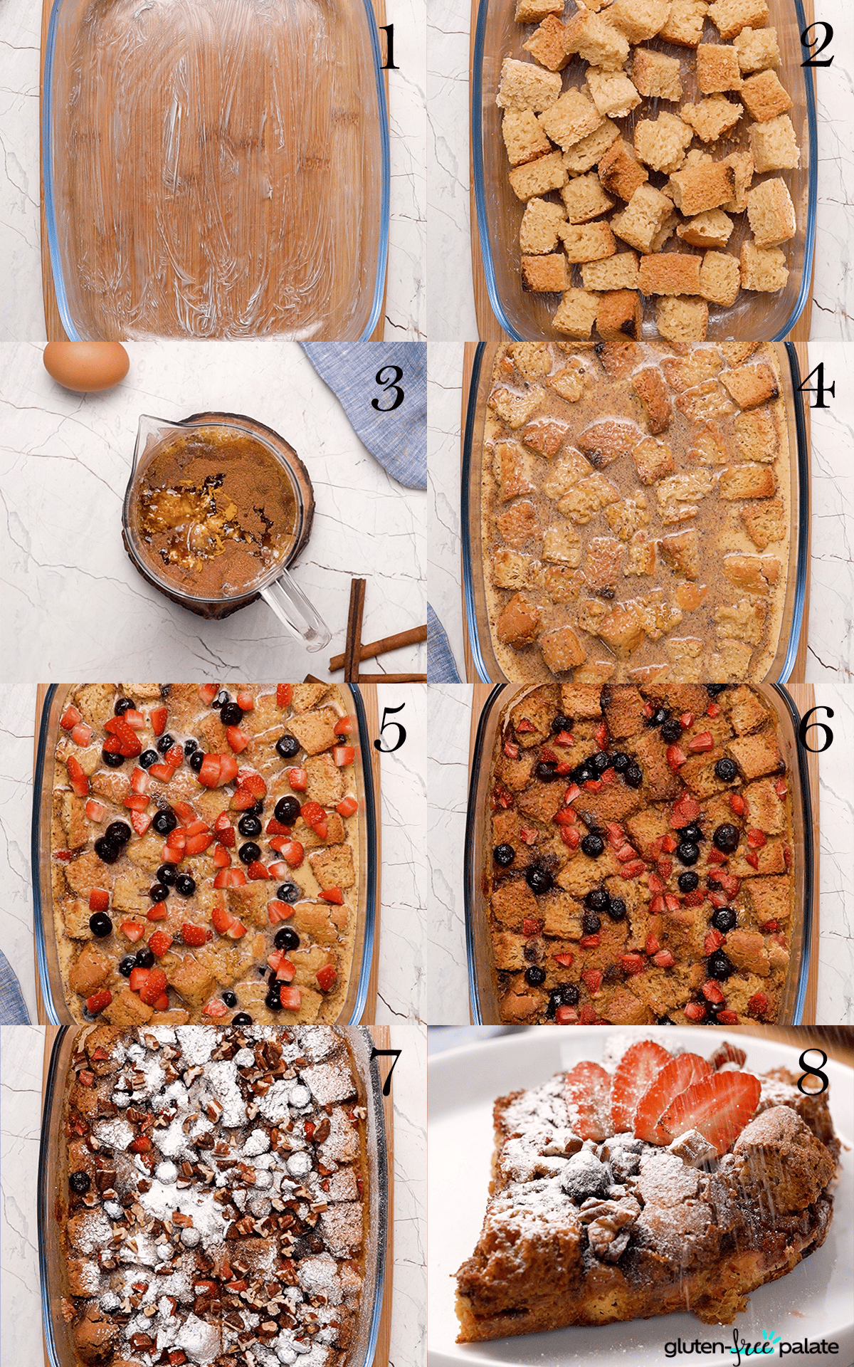 gluten-free French toast casserole step by step.