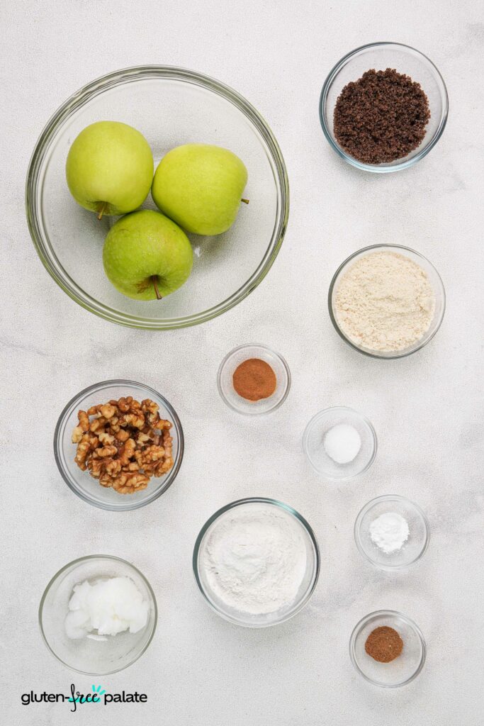 gluten-free apple crumble ingredients.