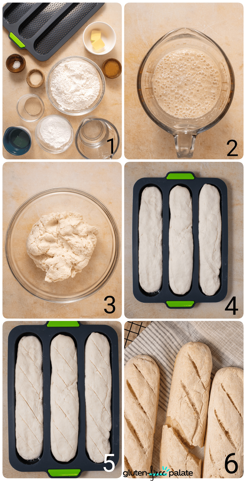 gluten-free baguette step by step