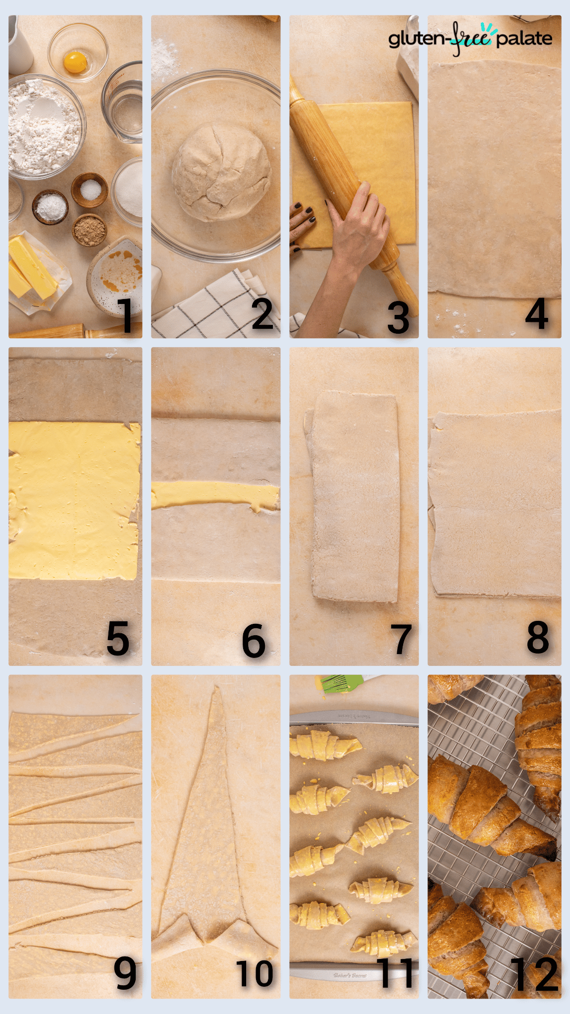 gluten-free croissant step by step