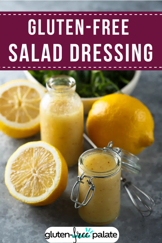 gluten free salad dressing banner with lemons