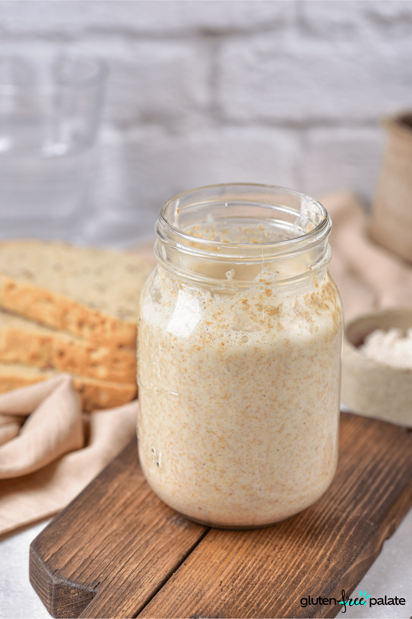 gluten-free sourdough starter in a jar.