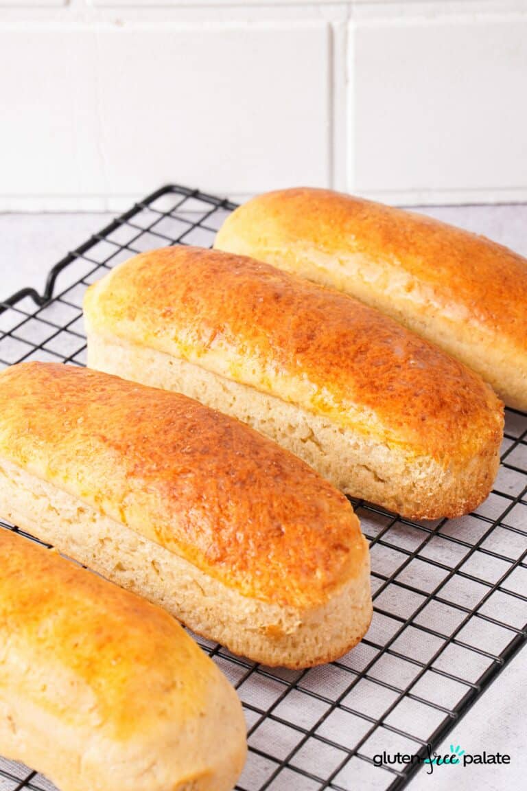 Gluten-free Hot Dog buns on a plate.