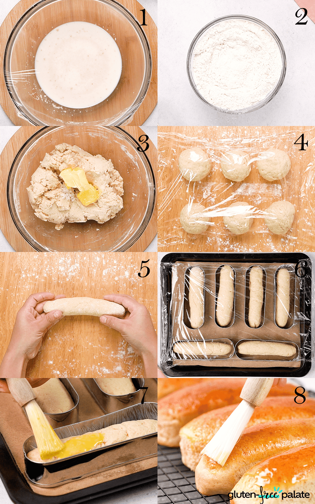 gluten-free hot dog buns step by step
