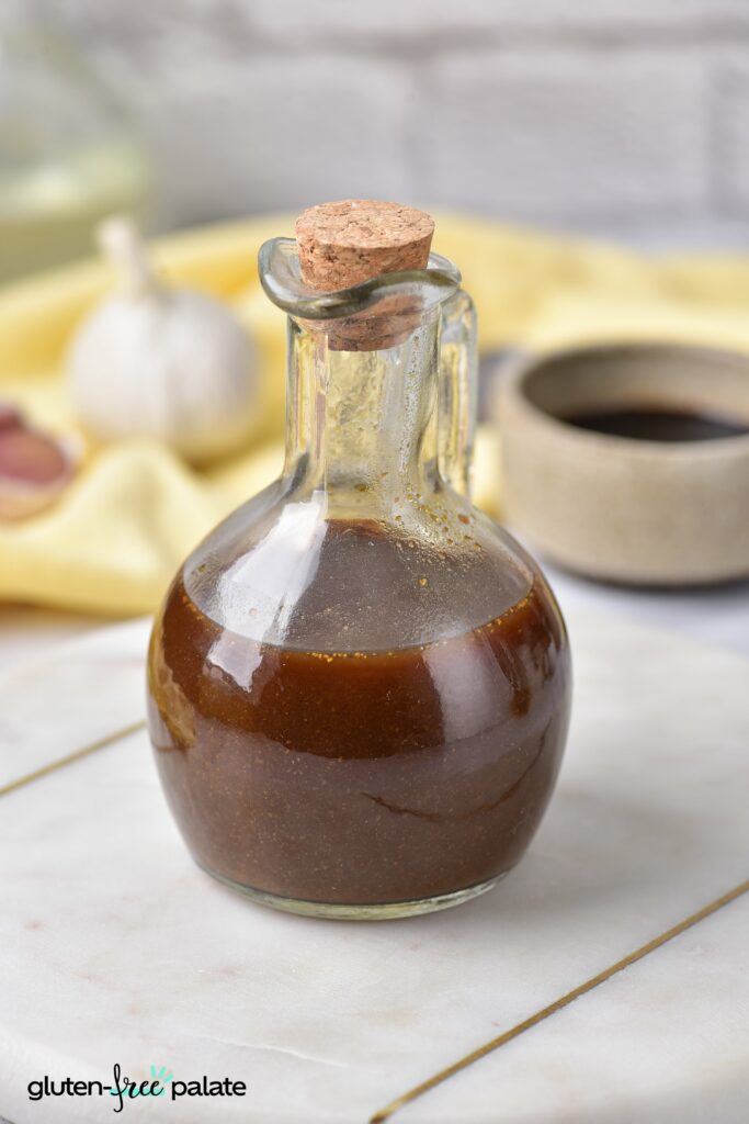 Gluten-free Worcestershire Sauce in a glass jar. Photo by Gluten-Free Palate.