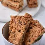 Gluten-free granola bars in a bowl.