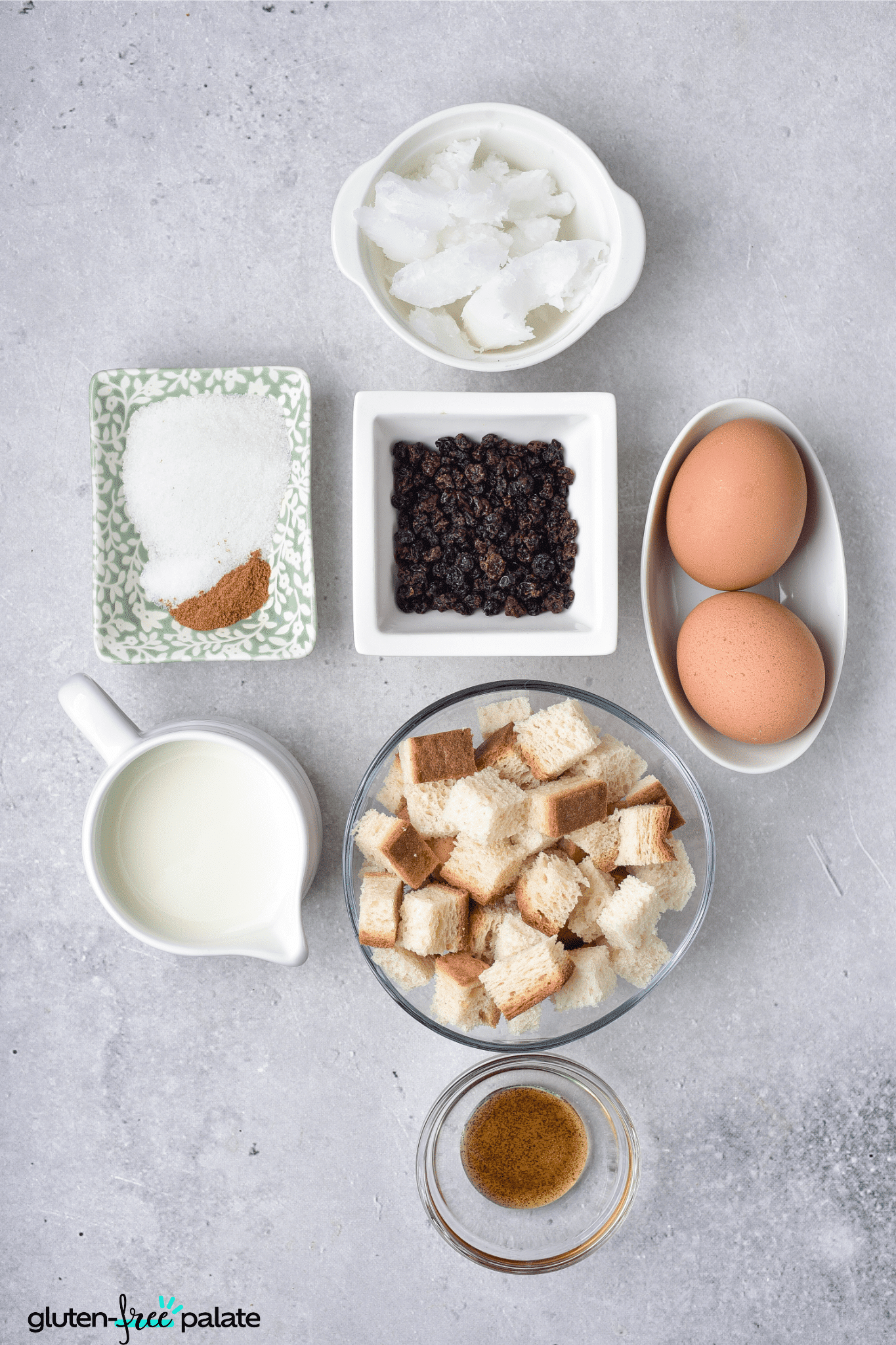 Gluten-free bread pudding ingredients