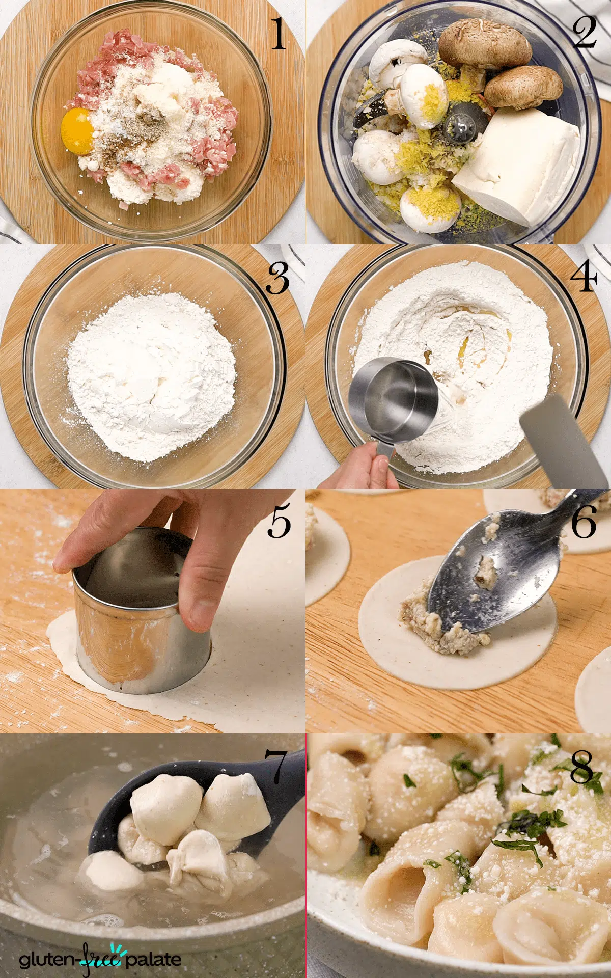 Gluten-free tortellini step by step