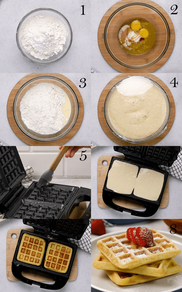 Gluten-free Belgian waffles step by step.