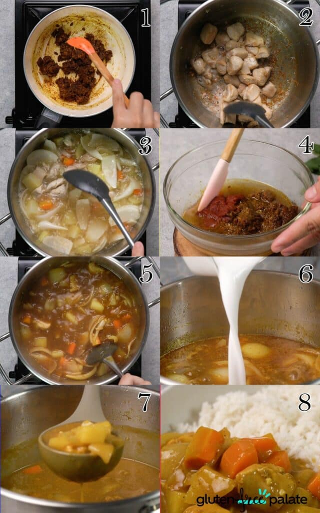 gluten-free curry step by step