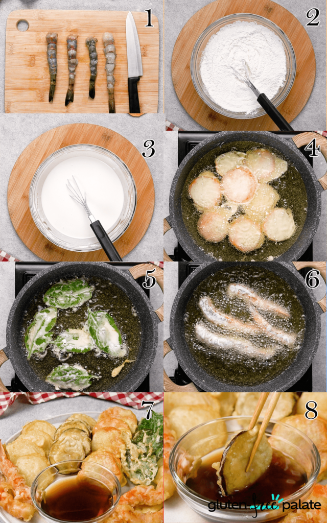 Gluten-free tempura step by step.