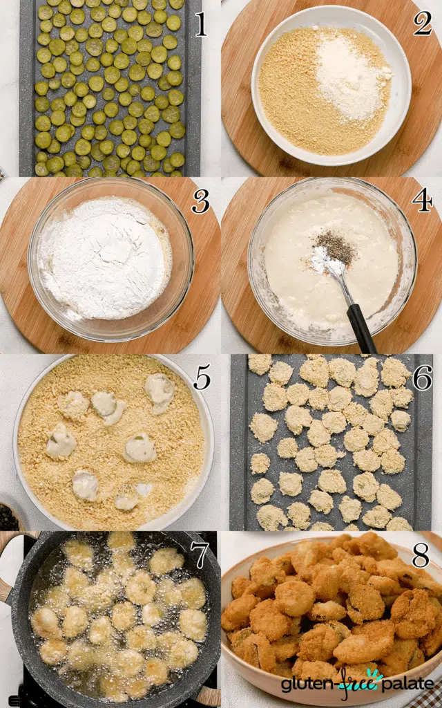 Gluten-Free Fried Pickles step by step.