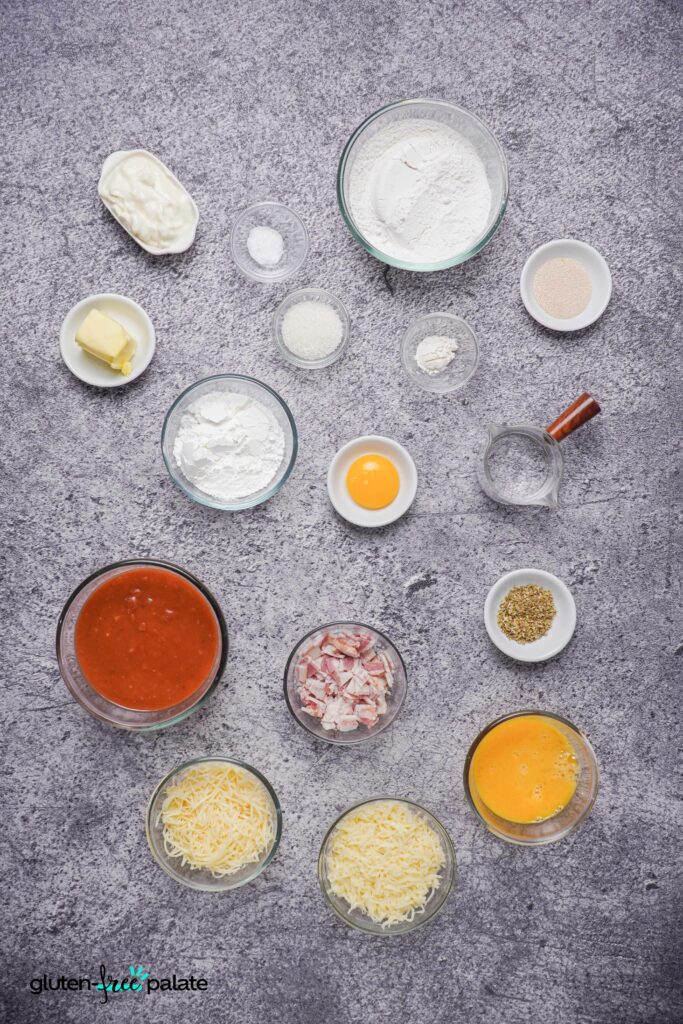Gluten-Free Pizza rolls ingredients.