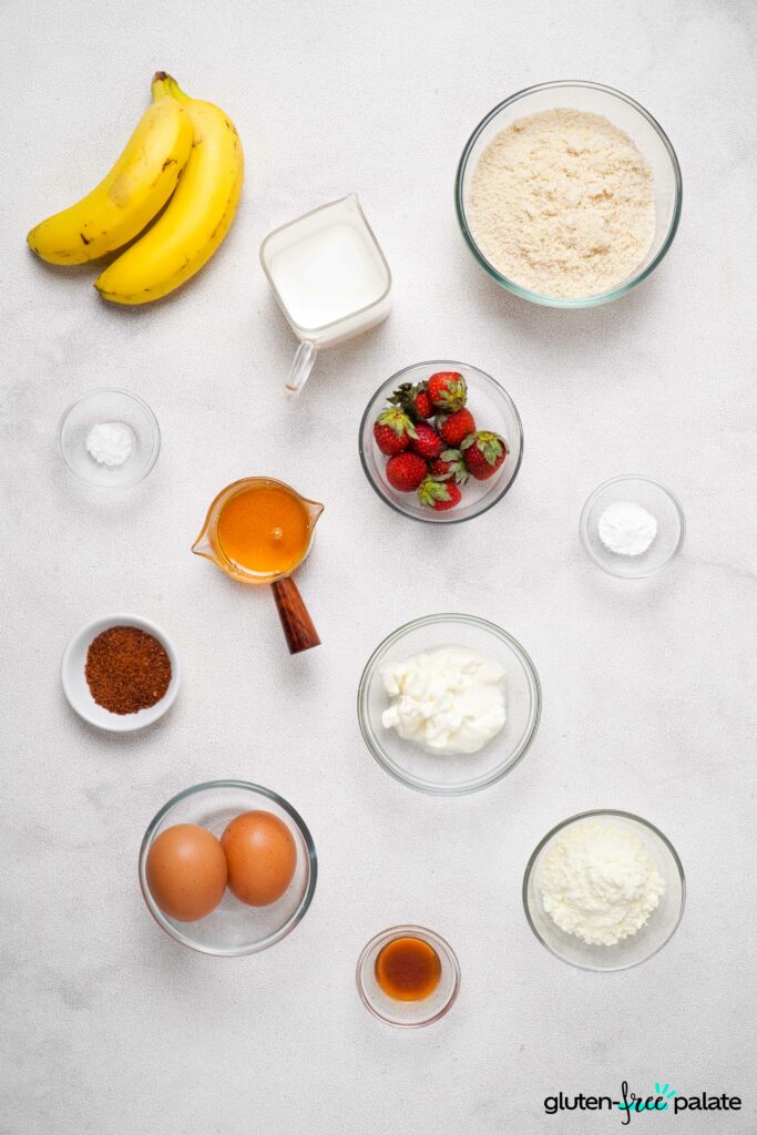 Gluten-Free Protein pancakes ingredients.