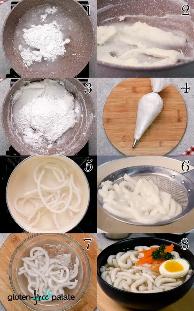 Gluten-Free Udon Noodles step by step.