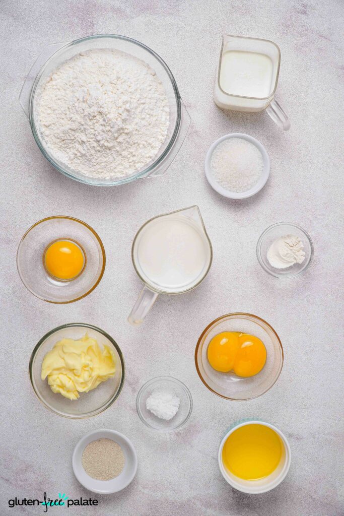 Gluten-Free Brioche ingredients.