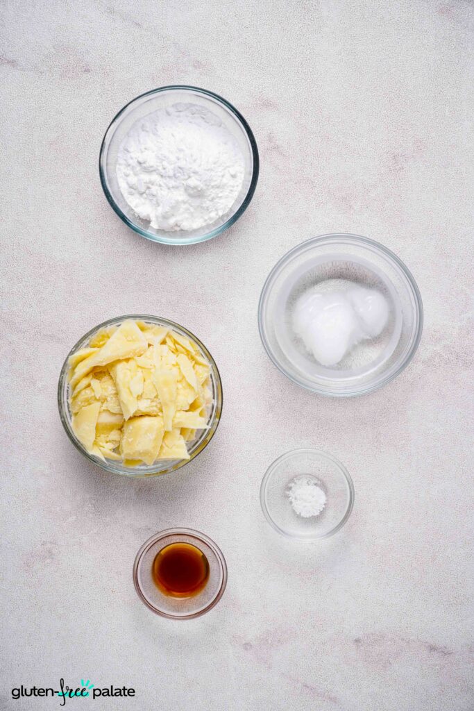Gluten-free vegan white chocolate ingredients
