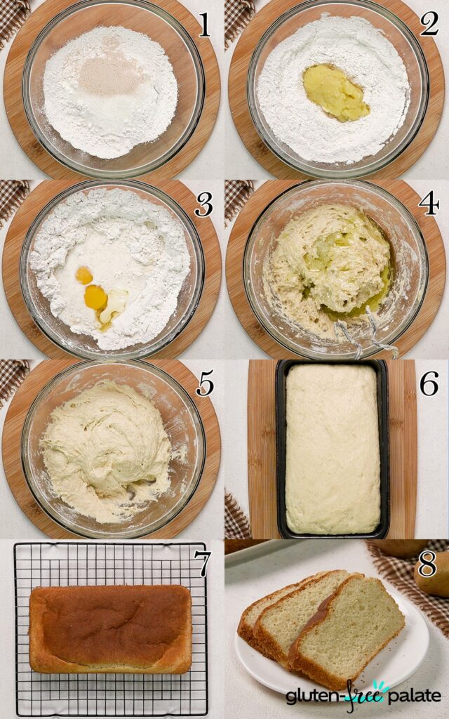 Gluten-free potato bread step by step.
