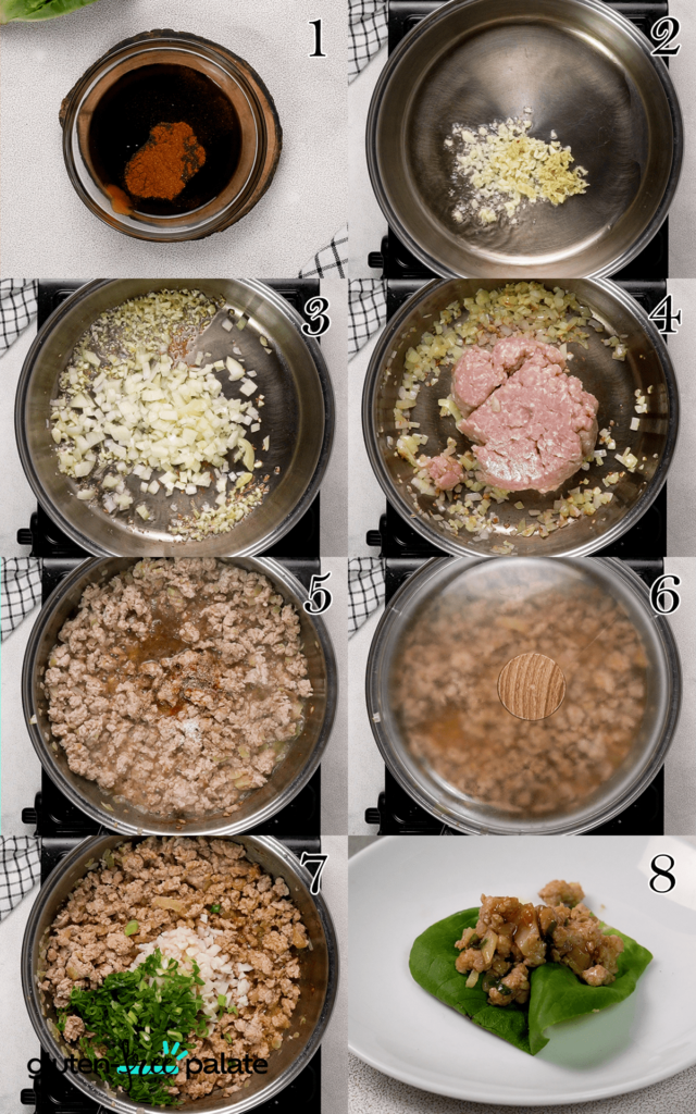 Gluten-Free Lettuce Wraps step by step.