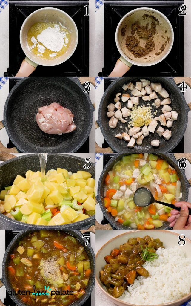 Gluten-Free Japanese Curry step by step.