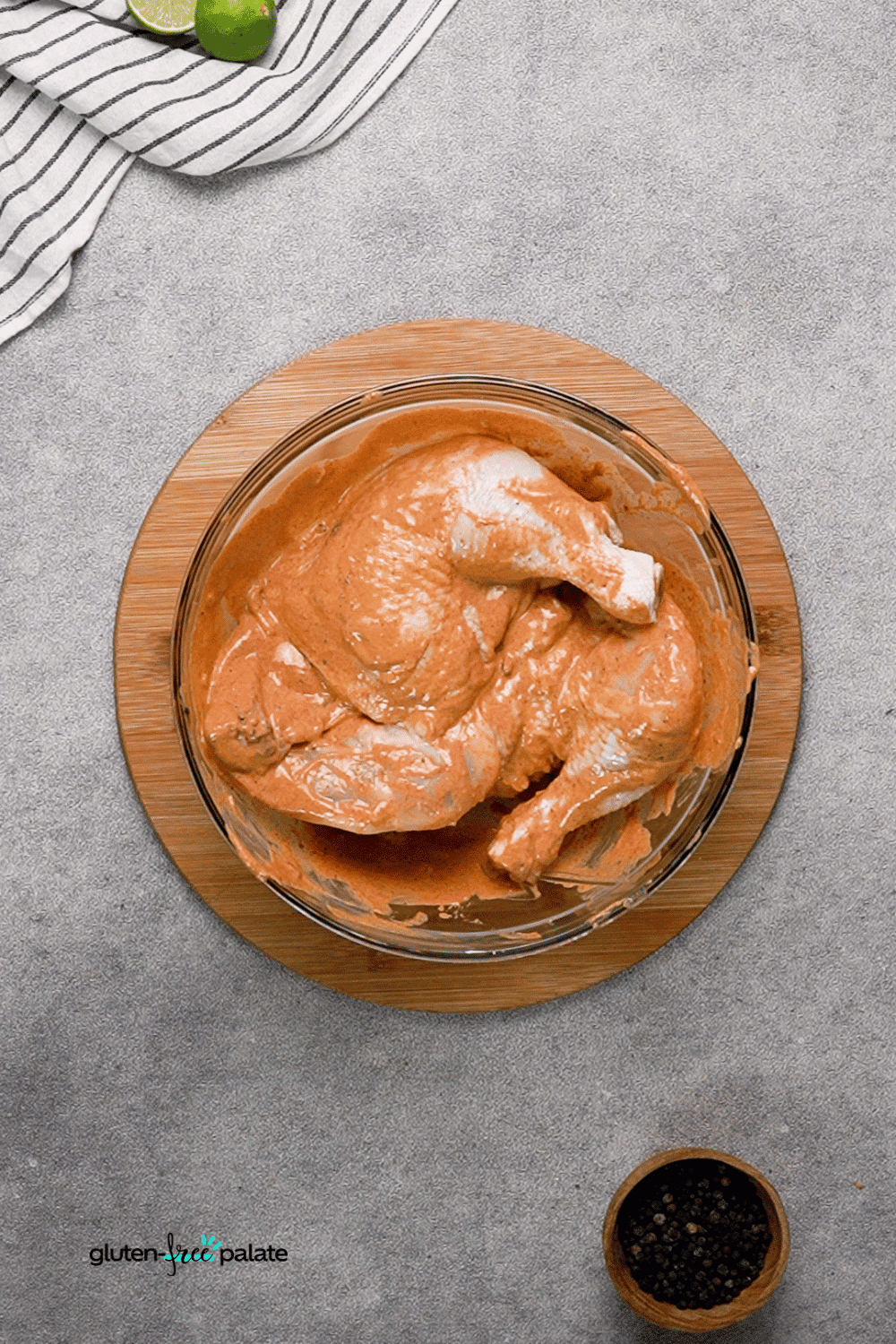 Next, add the chicken to the tandoori marinade.