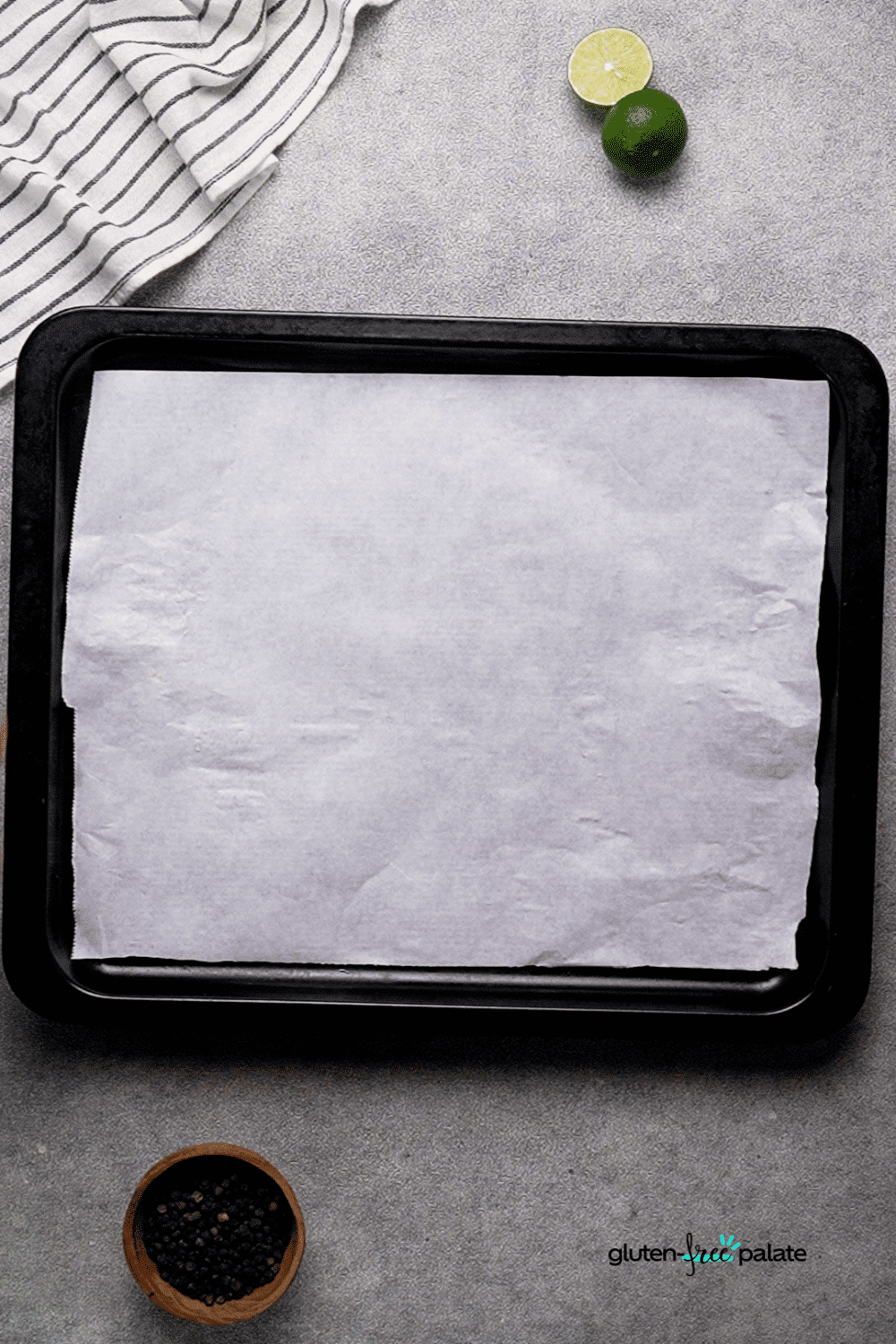 Line a baking sheet while you preheat the oven.