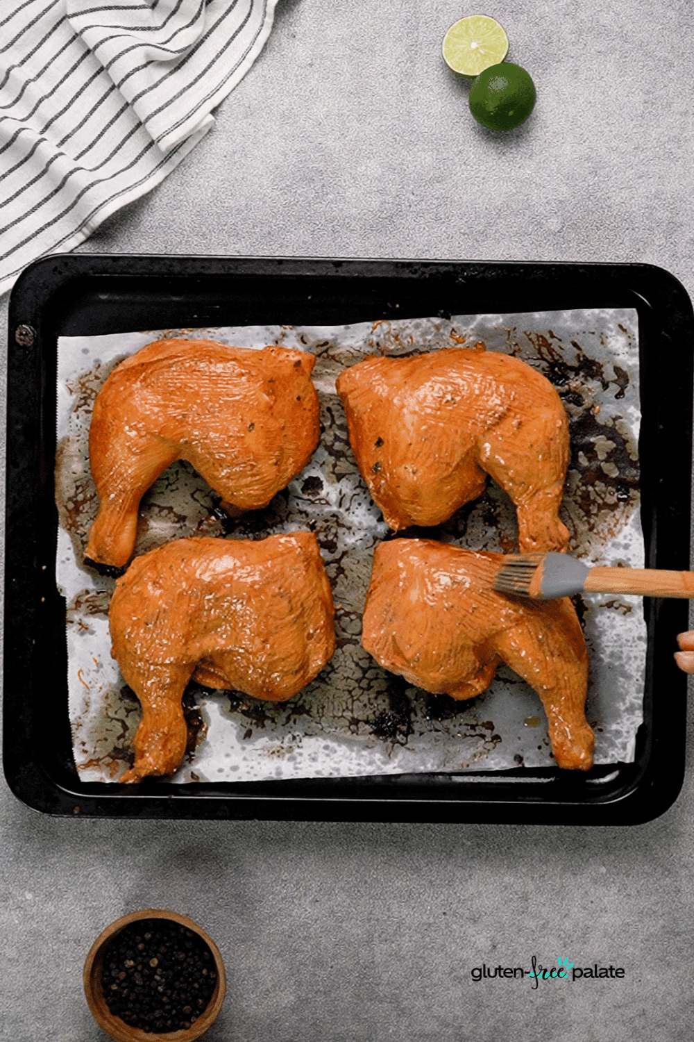 Baste the chicken after 20 minutes with the rest of your gluten-free tandoori sauce.