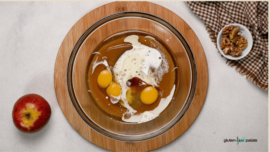 Add the wet ingredients next.