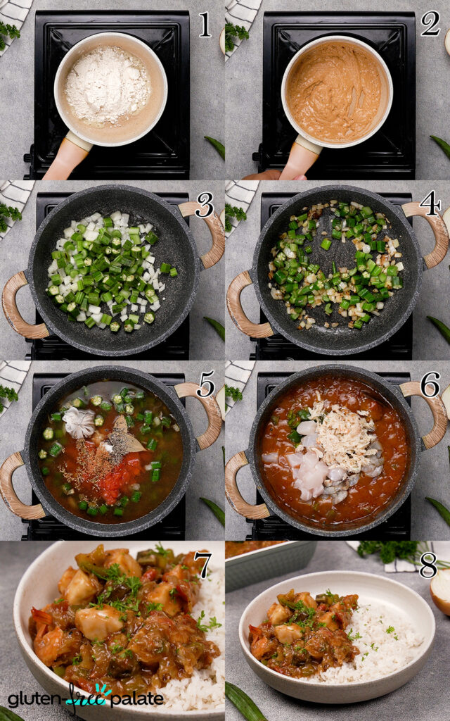 Gluten-Free Seafood Gumbo step by step.