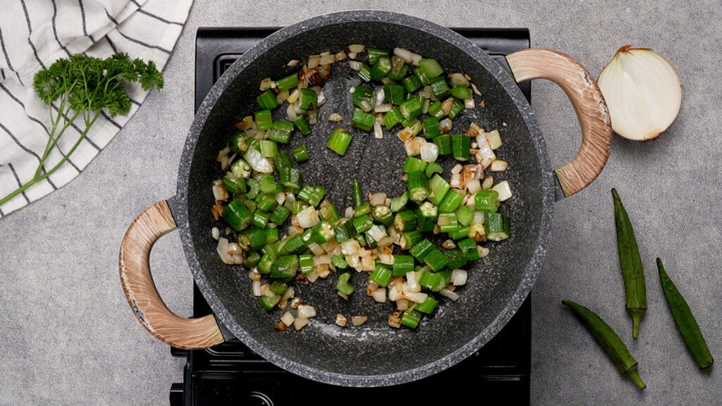 Sautee the veggies first in your seafood gumbo. They'll keep cooking as you add the rest of the ingredients.