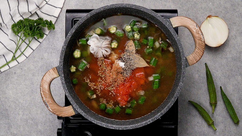 Some ingredients can be substituted in this seafood gumbo recipe.