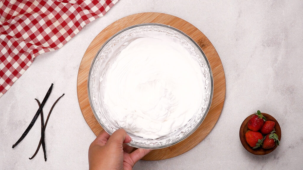 Filling in a bowl for the crepe cake. Photo by Gluten-Free Palate.