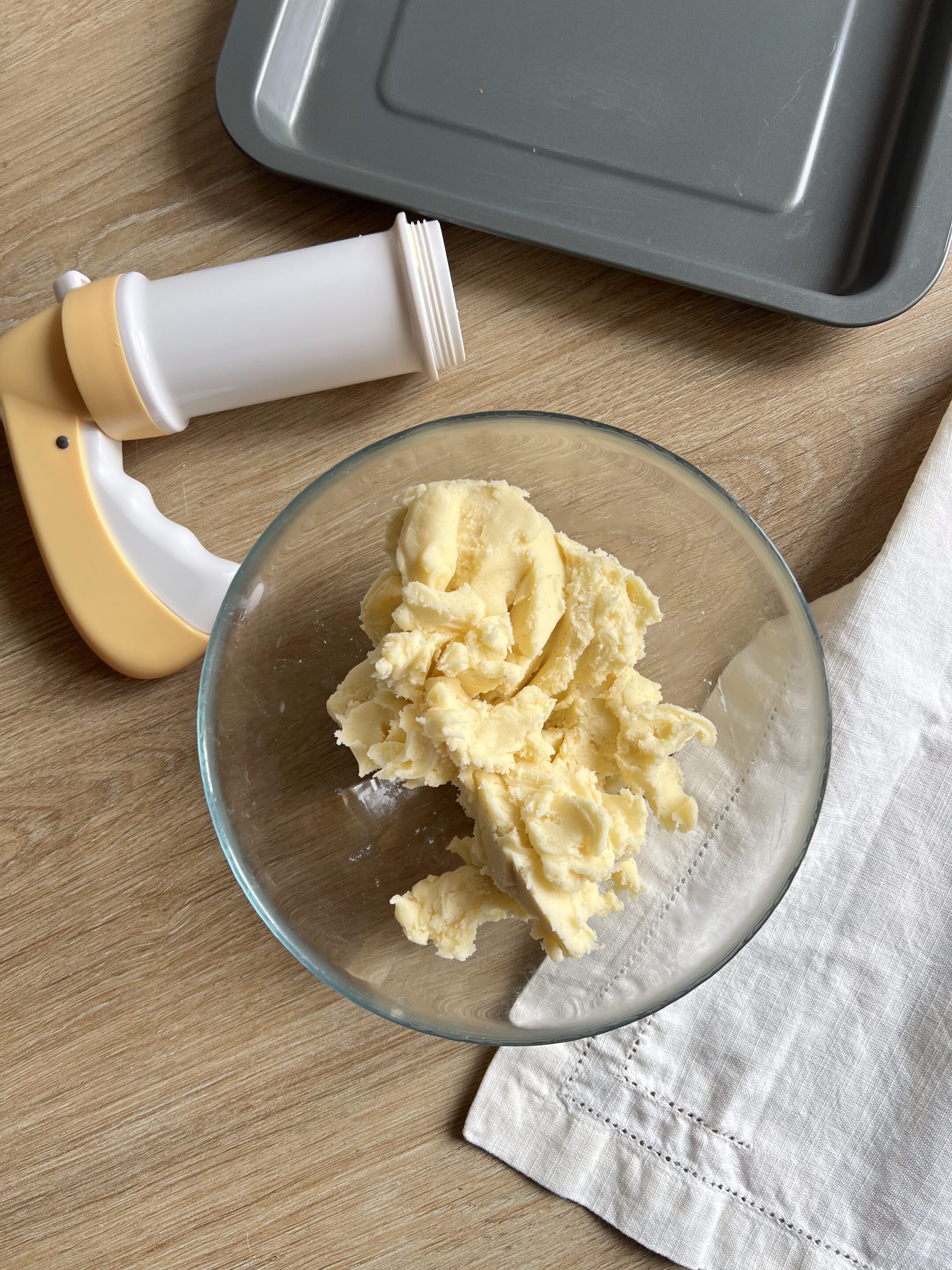 Dough for gluten-free spritz cookies.