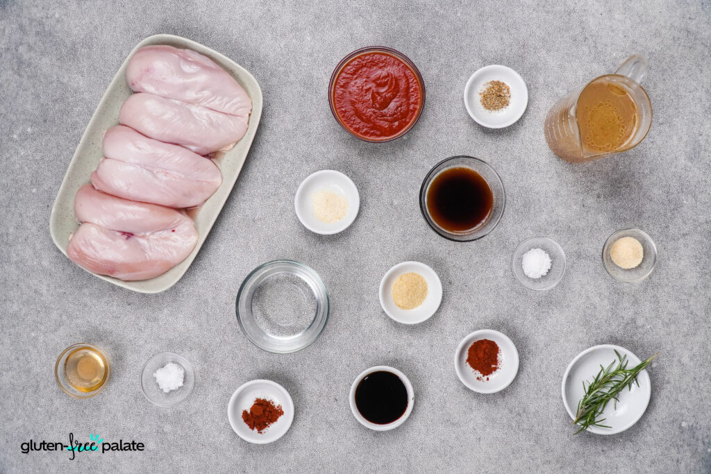 Ingredients for Instant Pot Shredded Chicken Ingredients for Instant Pot Barbecue chicken.