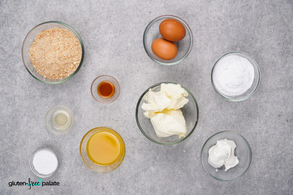 Ingredients for cheesecake bites.