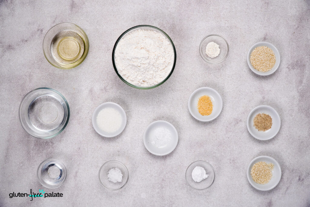 Ingredients for Gluten-Free Crackers.