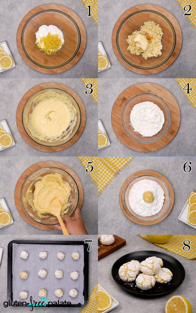 Gluten-Free Crinkle Cookies step by step.