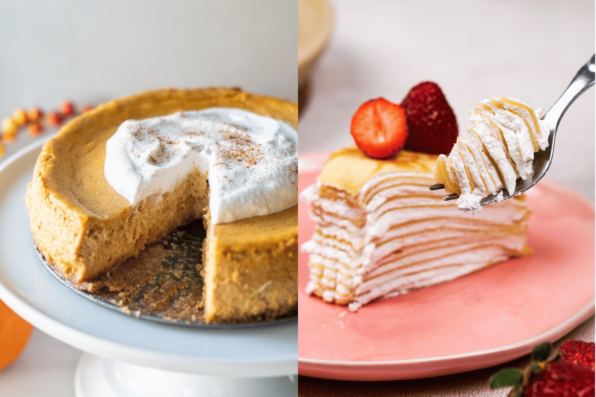 Two photos showing the best holiday desserts with only gluten-free ingredients.