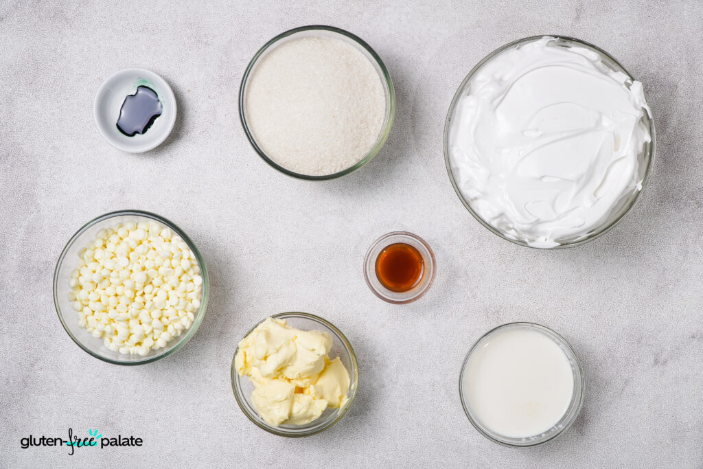 Ingredients for Grinch fudge.