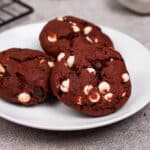 Gluten-Free Red Velvet Cookies on a plate.