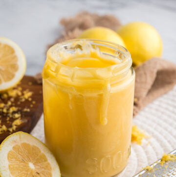 A jar of lemon curd.